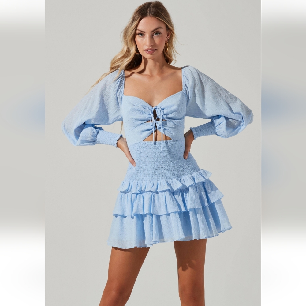 Aster The Label Periwinkle Marietta Mini Dress XSMALL